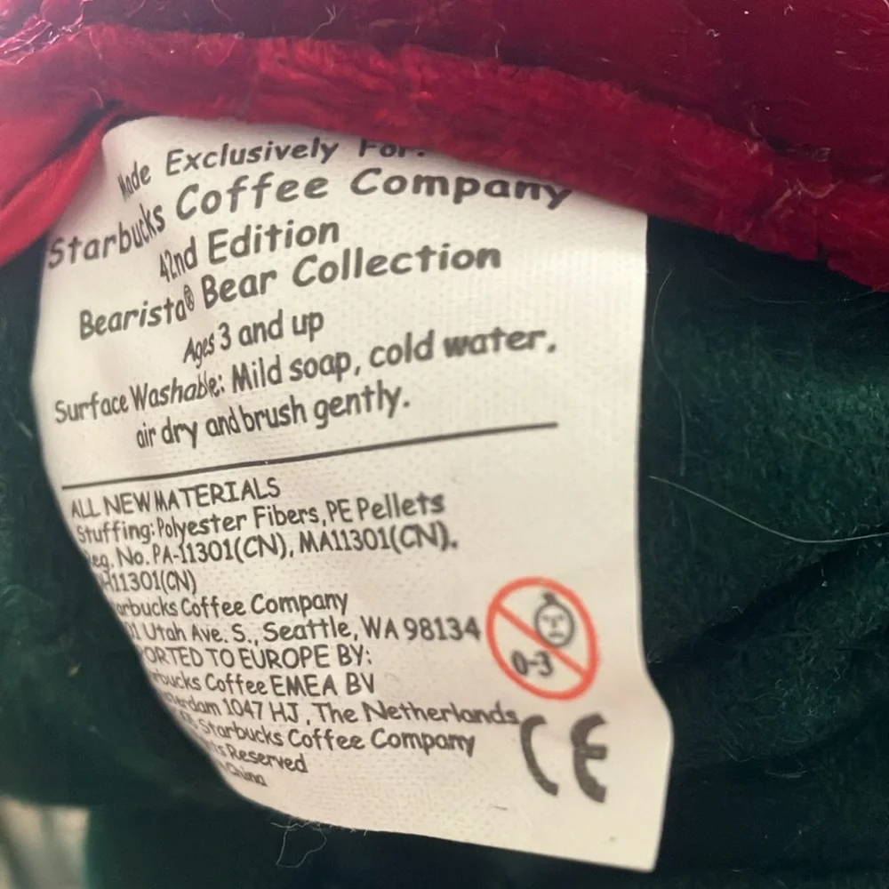 Starbucks bearista 42nd edition Holiday Teddy Bear with Festive Outfit